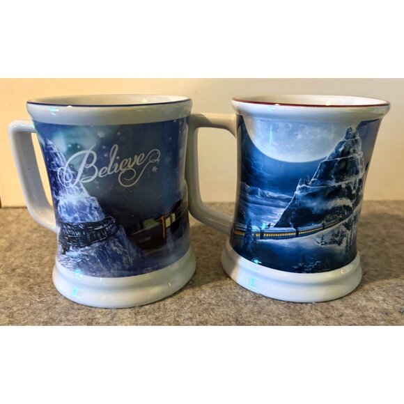 2 Polar Express Holiday Mugs  1-20th Anniversary Mug, and 1 Christmas Train Mug - Picture 2 of 5